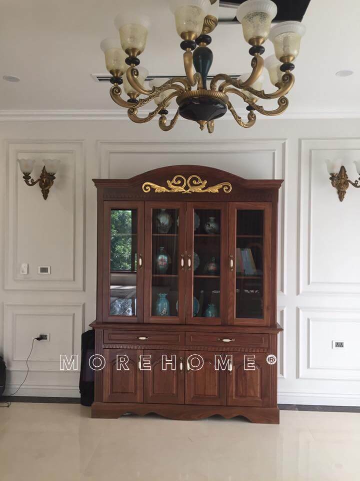Hình ảnh công trình thi công đồ nội thất gỗ tự nhiên tân cổ điển thực tế tại biệt thự Ecopark Hưng Yên Thi công nội thất biệt thự ecopark tân cổ điển